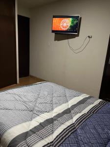 Un pat sau paturi într-o cameră la Alojamiento El Hogar Casa completa - Prado - Centro Cbba