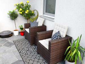 Część wypoczynkowa w obiekcie Ferienwohnung in Seewalchen
