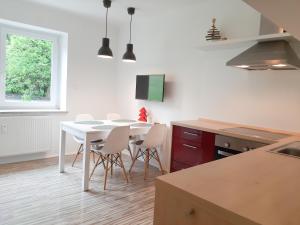 Kuchyň nebo kuchyňský kout v ubytování Apartman Ramsau