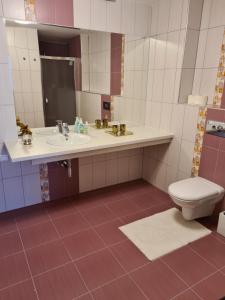 a bathroom with a sink and a toilet at Apartman 508 Residence in Donovaly