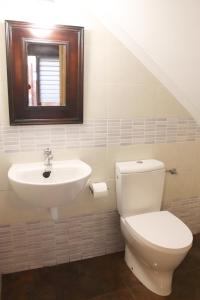 a bathroom with a toilet and a sink at Casascobo 2 in Po