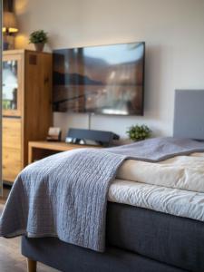 Postel nebo postele na pokoji v ubytování Ferienwohnung Abendsonne