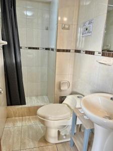 Koupelna v ubytování Hostal Casona Arrambide