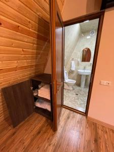 a bathroom with a sink and a toilet in a room at Navasard Resort in Kapan
