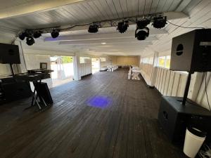 an empty room with a bunch of equipment in it at Guest house Elernes Muiža in Daugavpils