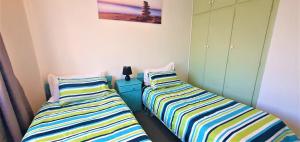 two beds sitting next to each other in a bedroom at Dolphin View 308 in Margate