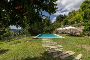 a swimming pool in the middle of a yard at Casas do Capitão - Paiva Valley - Pool and Nature in Castelo de Paiva