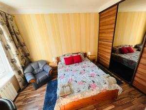 Katil atau katil-katil dalam bilik di Tallinn Center Apartment