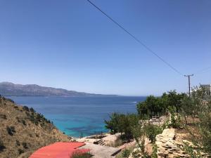 a view of the ocean from a hill at Vila Bedro in Sarandë