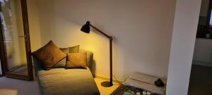 A bed or beds in a room at Cokkinis villa with garden overlooking the sea