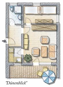 a drawing of a floor plan of a bathroom at Dünenblick - a65692 in Baltrum