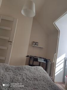 Ένα ή περισσότερα κρεβάτια σε δωμάτιο στο Apartament nad Dunajem