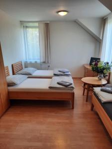 Postel nebo postele na pokoji v ubytování Penzion U Mnicha