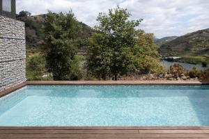 a large swimming pool with a view of a river at Quinta de São Pedro in Barrô