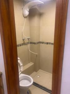 Hospedaje Familiar في كوينكا: حمام صغير مع مرحاض ودش