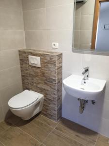 een badkamer met toilet en wastafel bij GuestHouse Flora in Koper +5 foto's