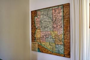 a map of the united states hanging on a wall at VIEWS! Uptown Sedona Utopia +Hot Tub in Sedona