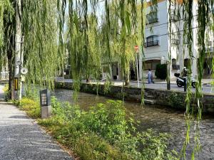 a river with weeping willows on the side of a street at Gion Shirakawa - Vacation STAY 24778v in Kyoto