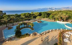an overhead view of a pool at a resort at MEDWORLD Health & Rehabilitation Center Rixos Antalya in Antalya