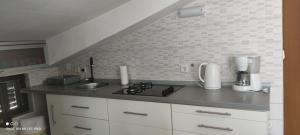 a kitchen with a sink and a counter top at Apartment Marina in Brzac