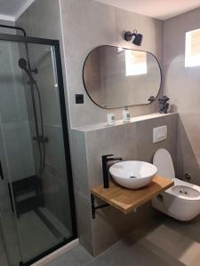 Koupelna v ubytování Apartments Hortenzija