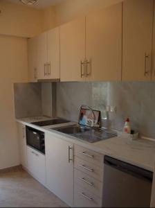 Kuchyň nebo kuchyňský kout v ubytování Xanthiotis Apartments