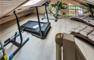 Fitnesscentret og/eller fitnessfaciliteterne på Lovely Home In Dagebll With Sauna