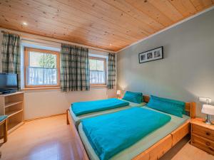 ein Schlafzimmer mit großem Bett und Fernseher in der Unterkunft Apartment Sigi in Brixen im Thale