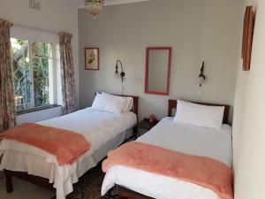 a bedroom with two beds and a window at The Hermitage in Cape Town