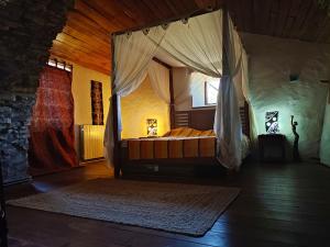 Voodi või voodid majutusasutuse Gîte de Navacelles toas