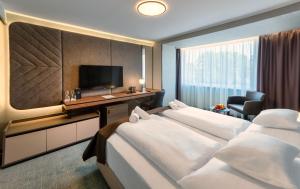 Televízia a/alebo spoločenská miestnosť v ubytovaní Hunguest Hotel Bál Resort
