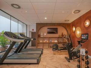 una palestra con tapis roulant e macchinari per il cardio-fitness in una stanza di Ibis Styles Sevilla City Santa Justa a Siviglia