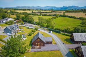 an aerial view of a house with a driveway at Eirianfa in Menai Bridge