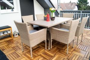 Balkón alebo terasa v ubytovaní AllOne apartman