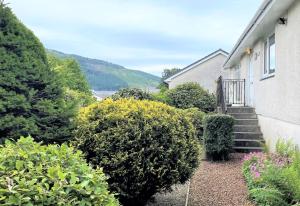 a house with stairs and bushes next to a building at Brookfield in Sandbank
