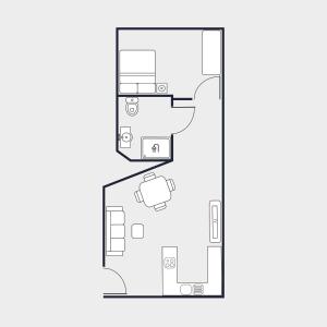 克拉科夫的住宿－Orzeszkowej PREMIUM Apartament，矢量图,卧室平面图