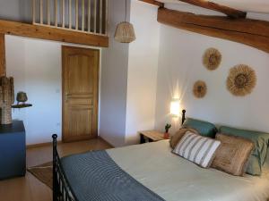 1 dormitorio con 1 cama en una habitación en Le cœur des Dombes en Bouligneux