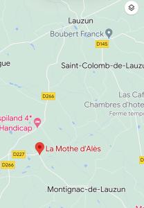 mapa świętej Kolumbii i zabytków w obiekcie Gîte confort à Lamothe d Alès w mieście Lavergne