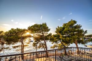 拉布Villa Petrac - App5 & App5A的树木的水域景观