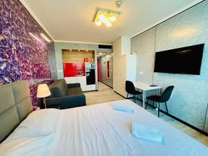 Kuchyň nebo kuchyňský kout v ubytování Sea Breeze Apartments