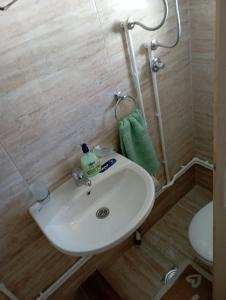 un baño con lavabo e inodoro en Holiday_home _Jana, en Žabljak 8 fotos más