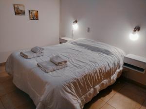 Tempat tidur dalam kamar di Infinity lounge apartment, lujoso, céntrico y amplio