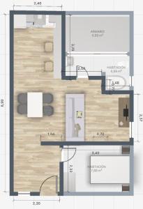 The floor plan of VILLA FALCONERA APARTAMENTS, GANDIA a las faldas de la montaña