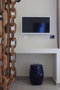 TV a/nebo společenská místnost v ubytování Captains Villas & Suites
