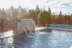 a swimming pool with two fountains in a yard at 50 HALE HAVEN in Stanthorpe