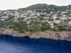 an aerial view of a village on a cliff at Hotel Costa Diva in Praiano
