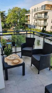Balkón alebo terasa v ubytovaní Apartament Topo - Puck, ulica Nowy Swiat 23C