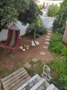 Ogród w obiekcie Dedalos n2 Mountain View apartment-30 metres from the beach