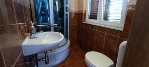 bagno con lavandino e servizi igienici di Apartments Ivanka a Hvar