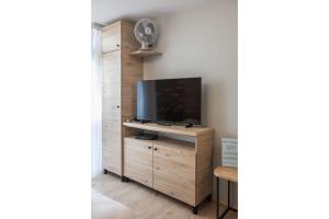 Televízia a/alebo spoločenská miestnosť v ubytovaní Ochota Sunny Studio